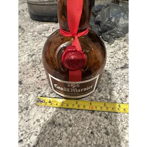 Vintage Grand Marnier Liqueur Amber 750ml Empty Bottle Collectible Size 8 3/4" - Picture 7 of 7